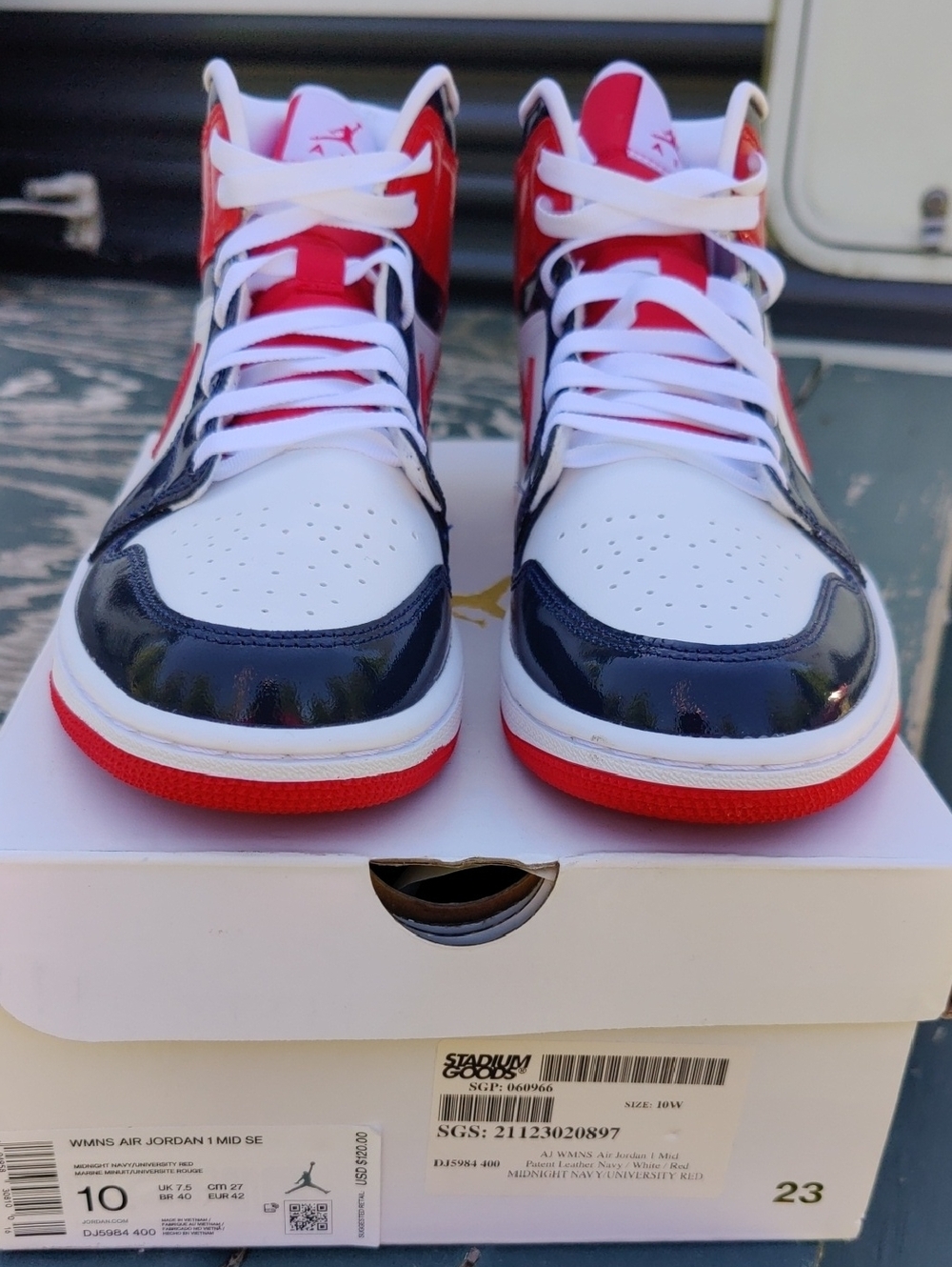 Nike Air Jordan 1 Mid SE White Navy Red Sneakers